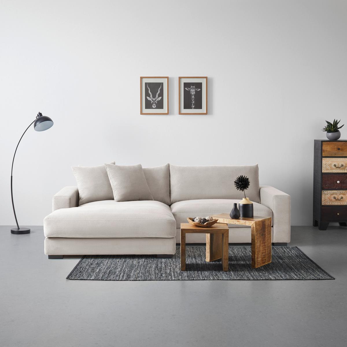 Rohová sedačka PEDRO, ľavá, sivohnedý menčester - taupe, Modern, textil (180/265cm) - Mömax