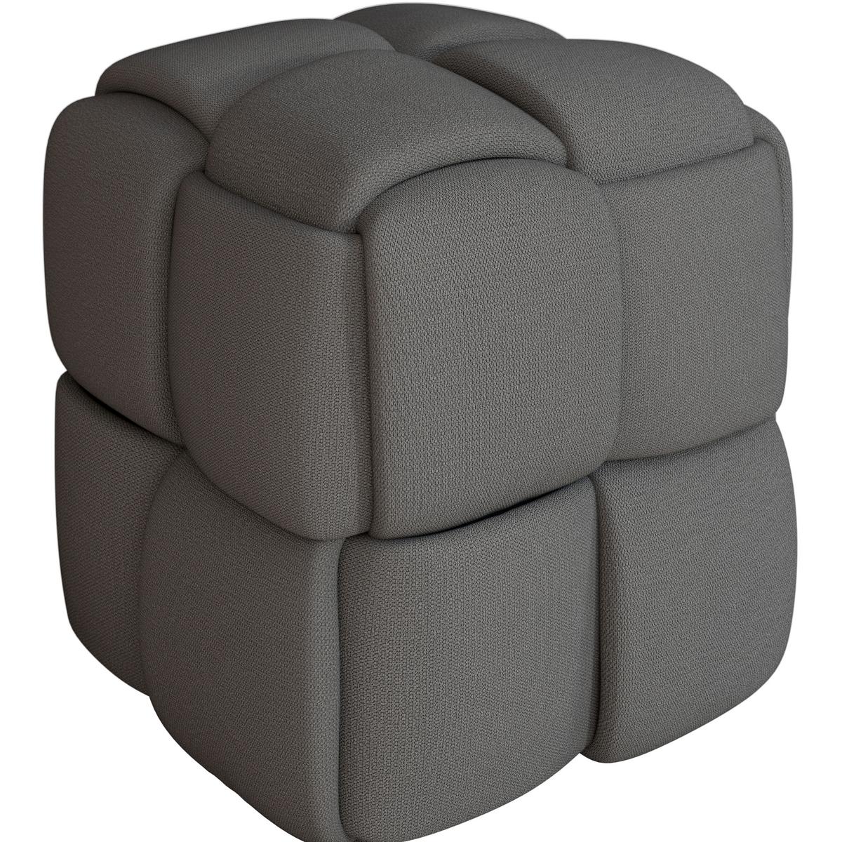 Taburet ELLA béžová bouclé - čierna/krémová, Modern, drevo/textil (45/45/45cm) - Bessagi Home