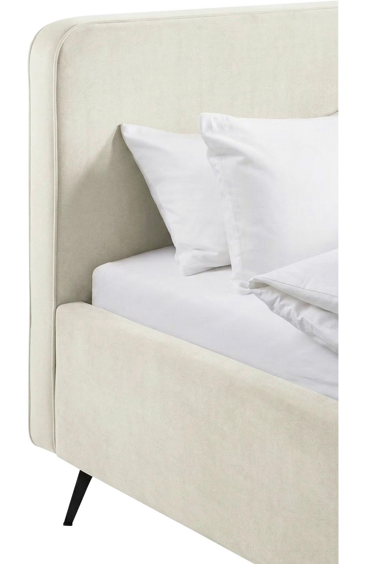 Polsterbett Camila Manila Creme 180x200cm - Creme/Schwarz, MODERN, Holz/Textil (180/200cm) - MID.YOU