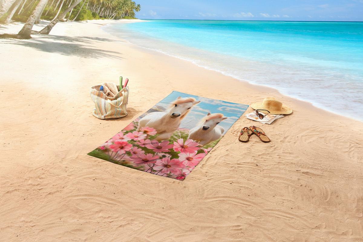 STRANDTUCH PHILOU - Hellrosa/Multicolor, Trend, Textil (75/150cm)