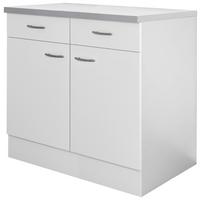 Küchenunterschrank Wito 80 Cm Weiß 2 Drehtüren - Hellgrau/Weiß, Holzwerkstoff (80/85/60cm) - FlexWell