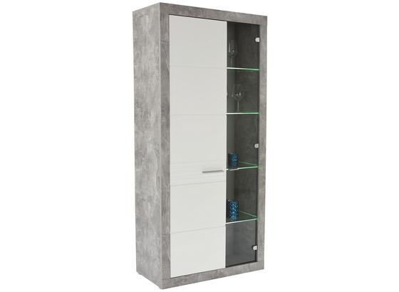 Vitrína Malta - sivá/biela, Moderný, kompozitné drevo (96/197/35cm) Vitrína Malta - sivá/biela, Moderný, kompozitné drevo (96/197/35cm)