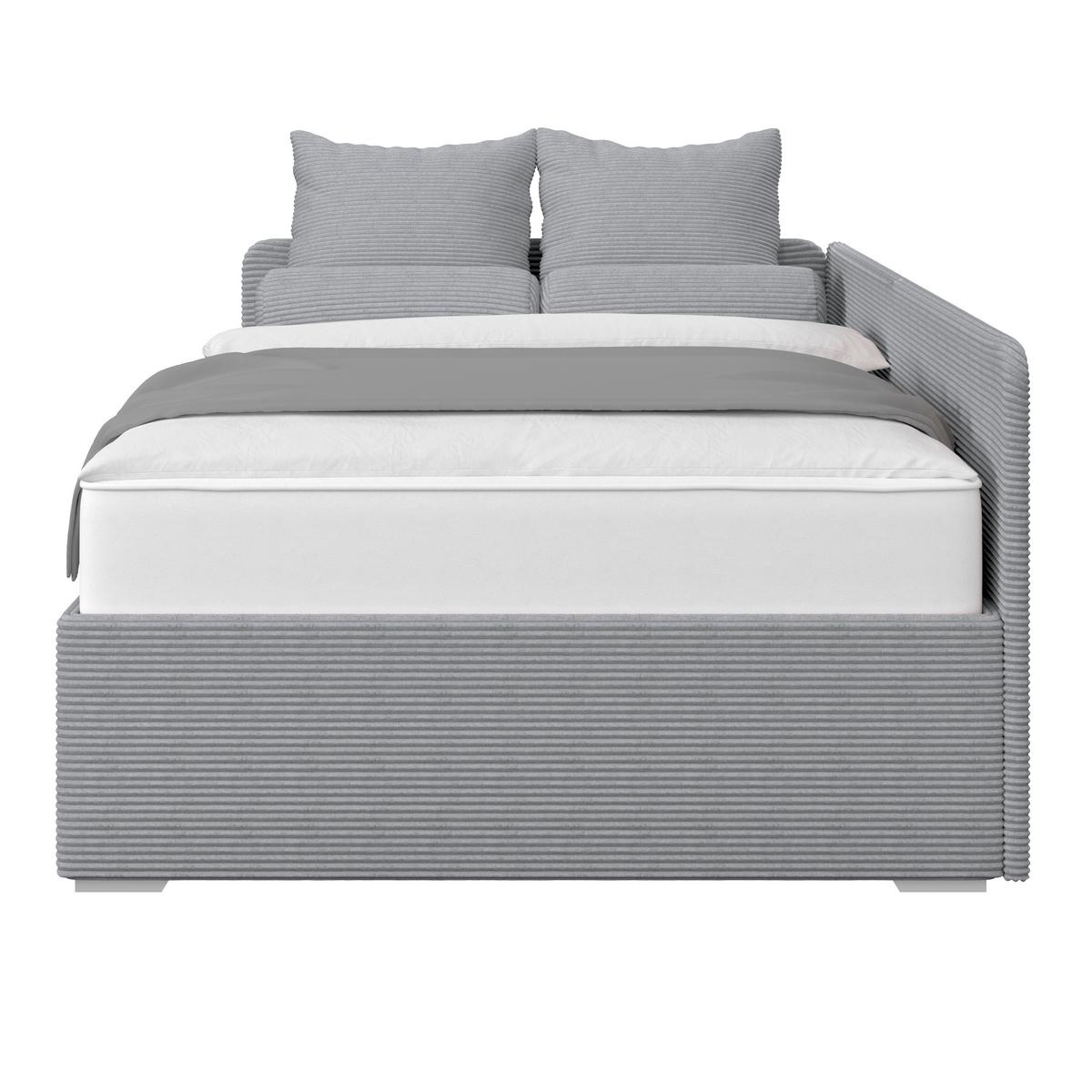 Kárpitozott Ágy Remi 120/200cm - ezüstszínű, Modern, textil/fa (120/200cm)