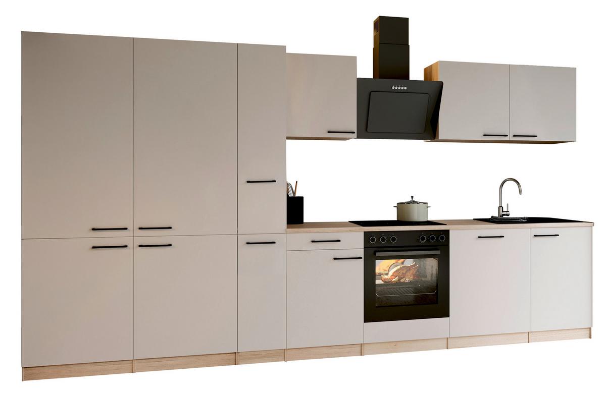 KÜCHENBLOCK Merle, Kaschmir B: 370 cm - Kaschmir/Eichefarben, Trend, Holzwerkstoff (370cm) - Respekta