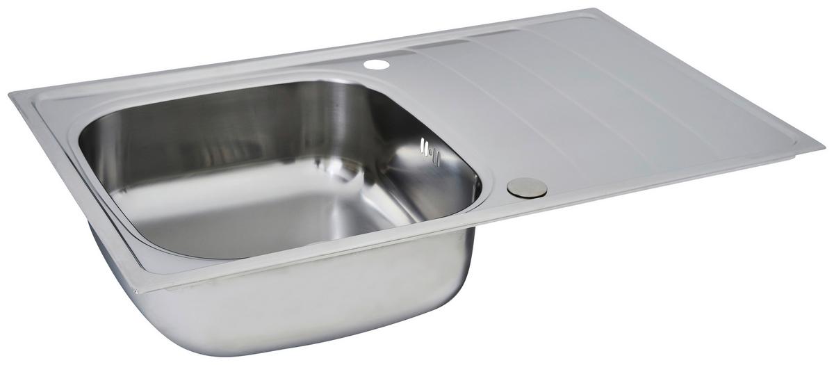 Spüle Respekta Edelstahl Bxt: 86x50 cm - Edelstahlfarben, Trend, Metall (86/19/50cm) - Respekta