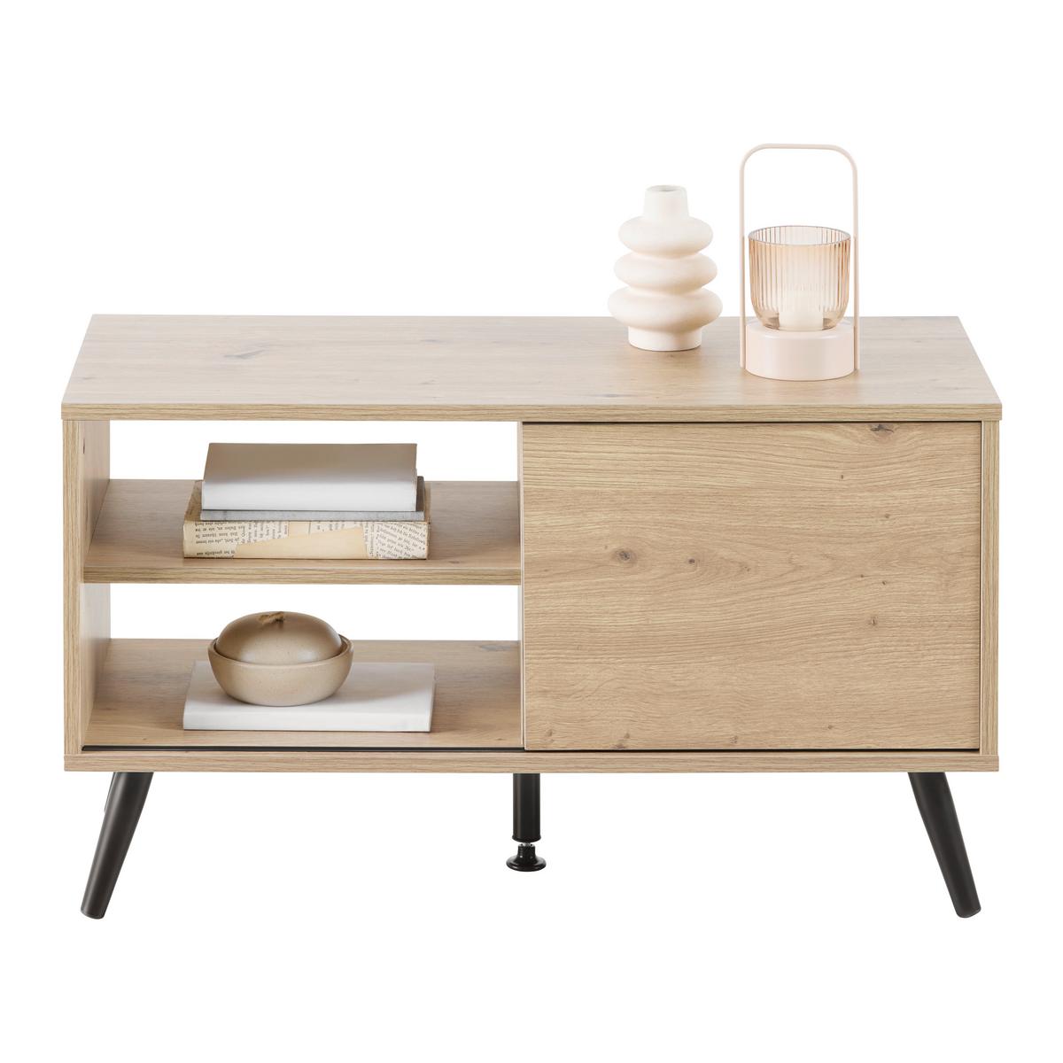 TV STOLÍK MOVE - čierna/dub artisan, Modern, kov/kompozitné drevo (80/46/35cm) - Based