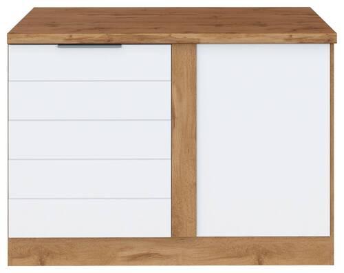 Weißer Eckunterschrank FLORENZ mit Drehtür