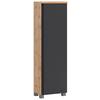 Midischrank Aresa B: 40 cm Grau/Eiche Dekor - Silberfarben/Eiche Wotan, MODERN, Holzwerkstoff (40/130/35cm) - Held
