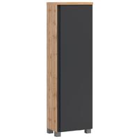 Midischrank Aresa B: 40 Cm Grau/eiche Dekor - Silberfarben/Eiche Wotan, MODERN, Holzwerkstoff (40/130/35cm) - Held
