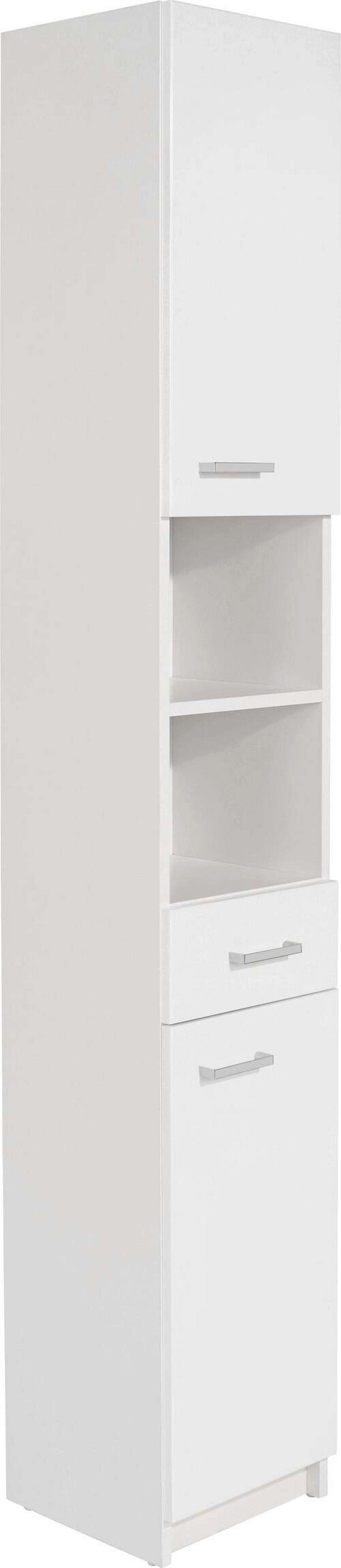 VYSOKÁ SKRINKA FIOLA - biela/chrómová, Konventionell, kov/kompozitné drevo (30/192/30cm)
