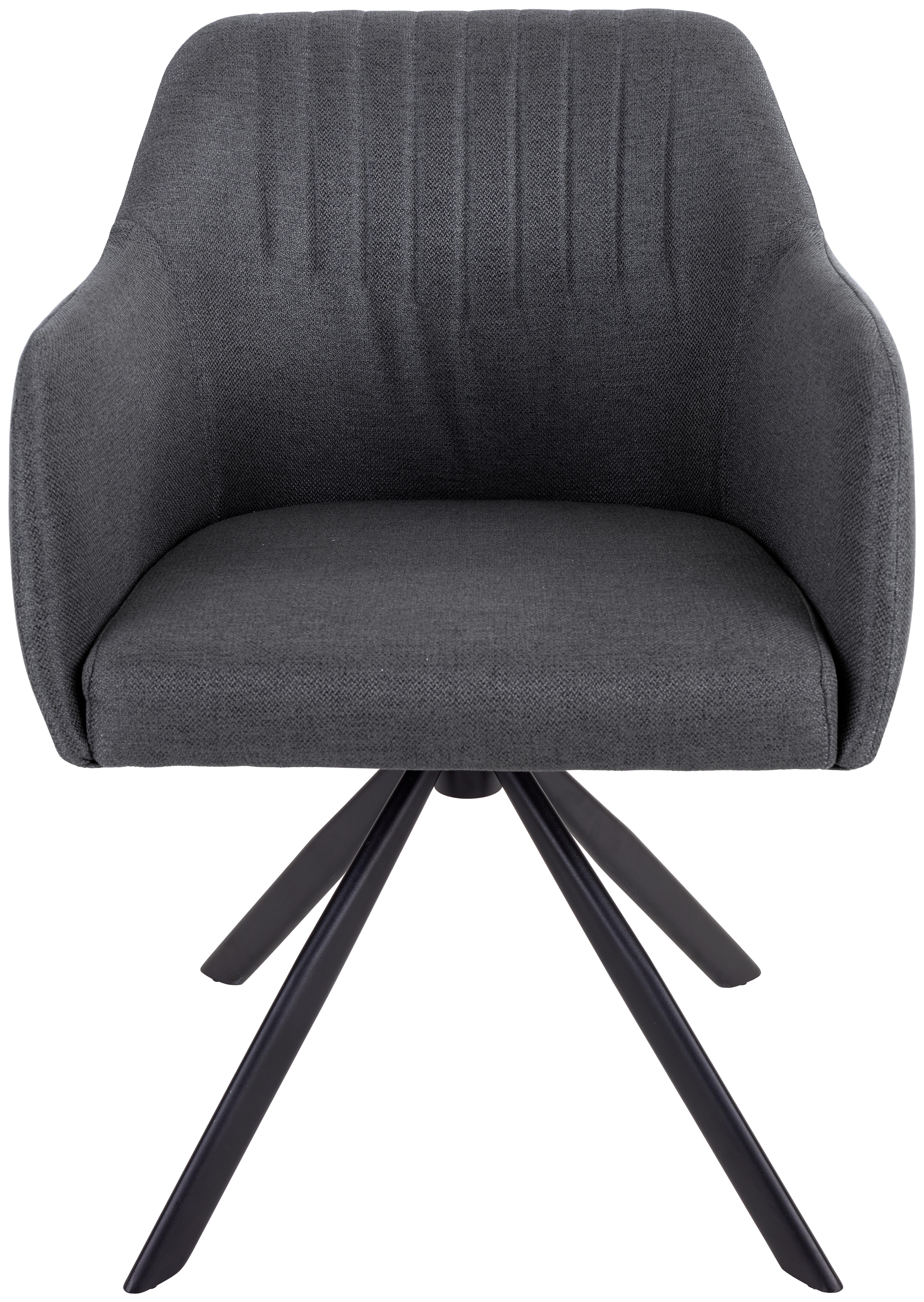 Armlehnstuhl Sevilla Dunkelgrau Gepolstert - Dunkelgrau/Schwarz, MODERN, Textil/Metall (56/82/62,5cm) - MID.YOU
