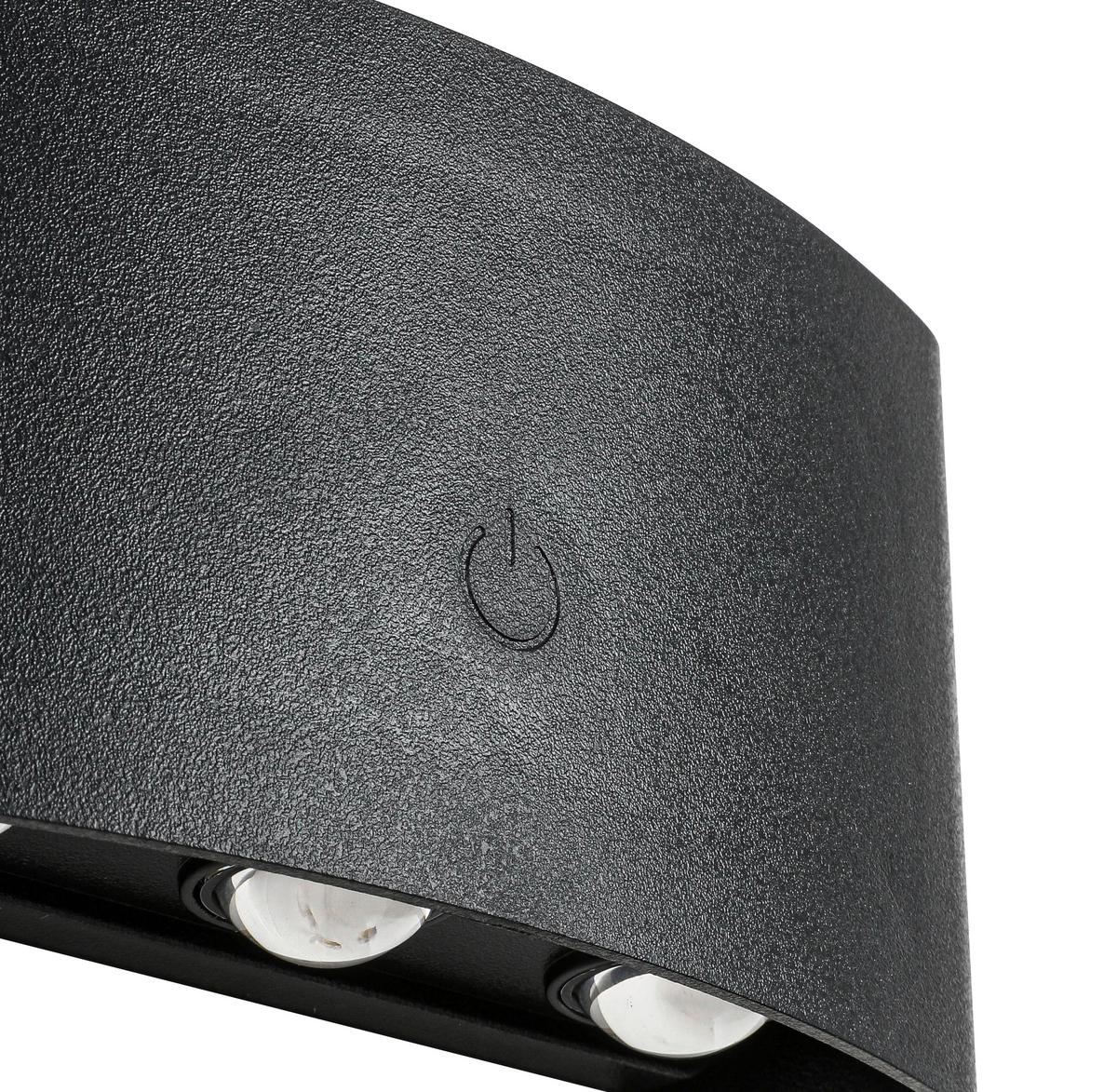 NÁSTĚNNÉ LED SVÍTIDLO BEIDE - černá, Moderní, kov/plast (5,25/17/8,5cm) - Mömax