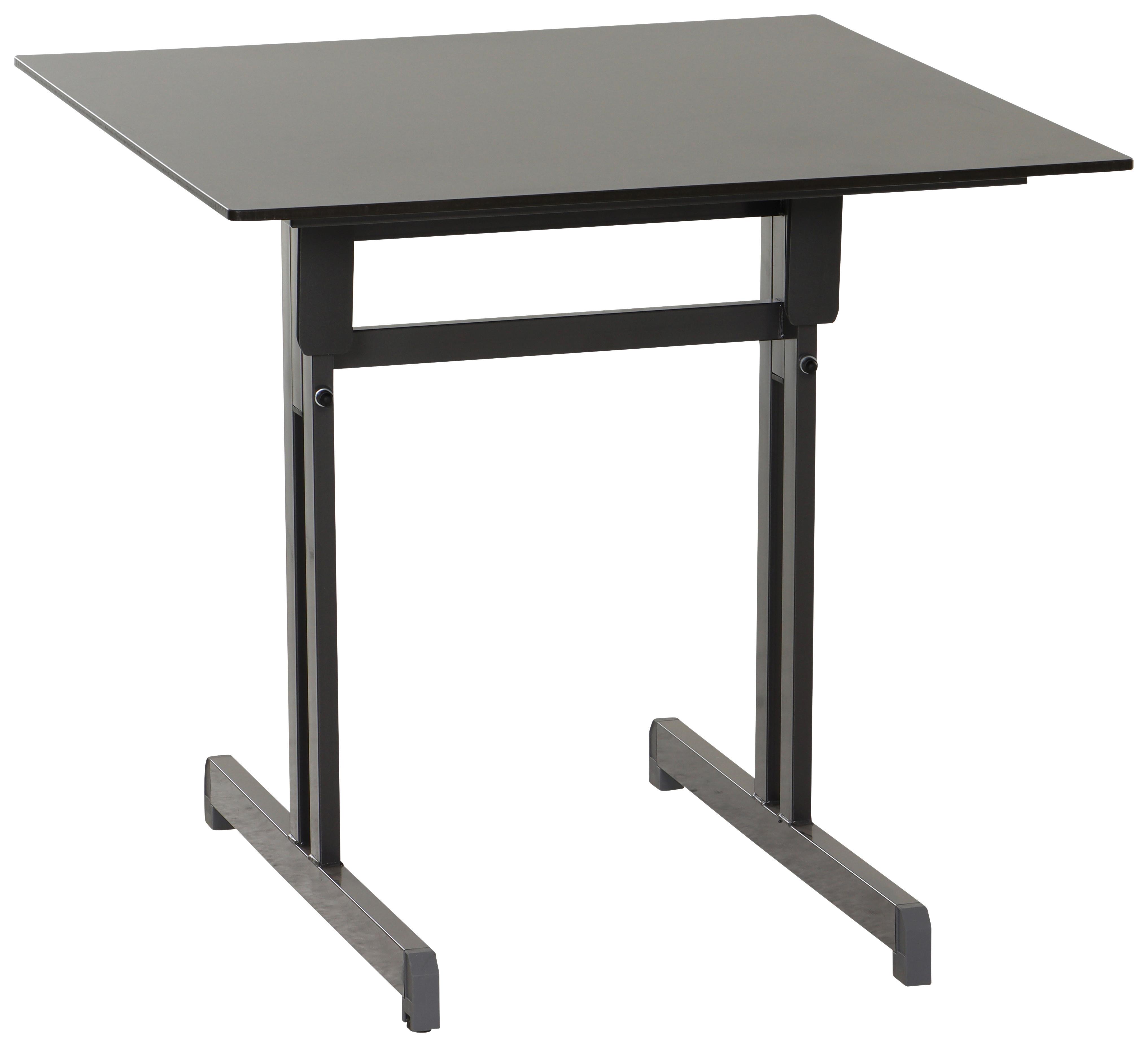 Gartentisch Klappbar Stahl L: 80cm - Anthrazit, MODERN, Holzwerkstoff/Metall (80/80/71cm) - Gardenson