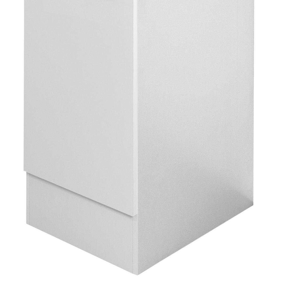Küchenunterschrank Wito 30 cm Weiß 1 Drehtür - Hellgrau/Weiß, Holzwerkstoff (30/85/60cm) - FlexWell