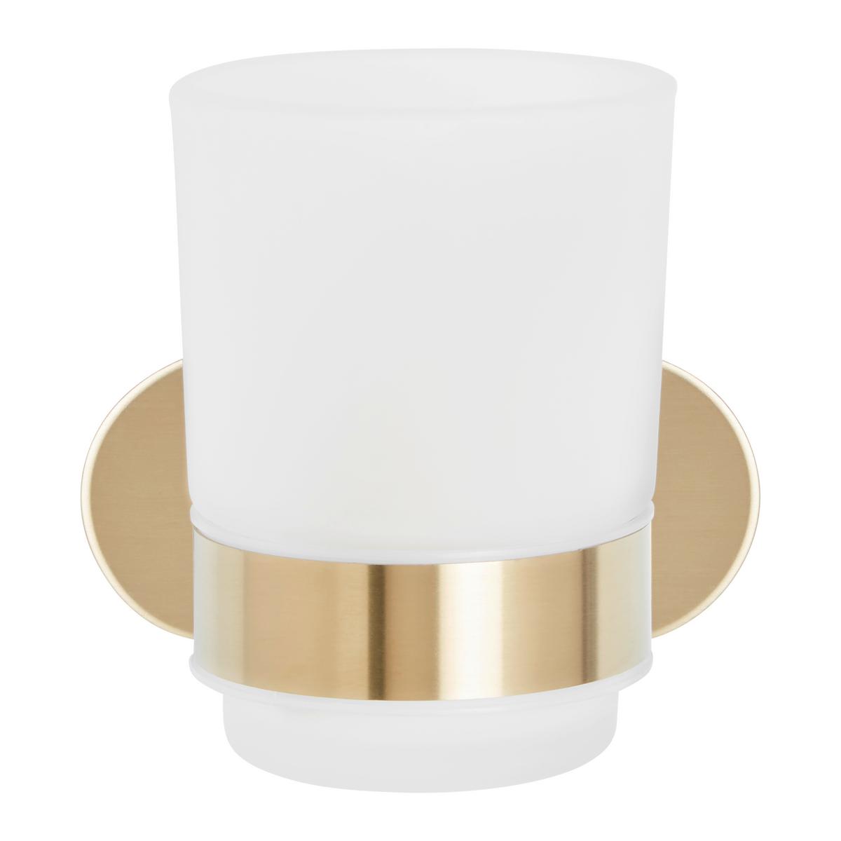 Držák na zubní kartáček OREA GOLD - barvy zlata, Lifestyle, kov/sklo (10/9,5/10cm) - Mömax
