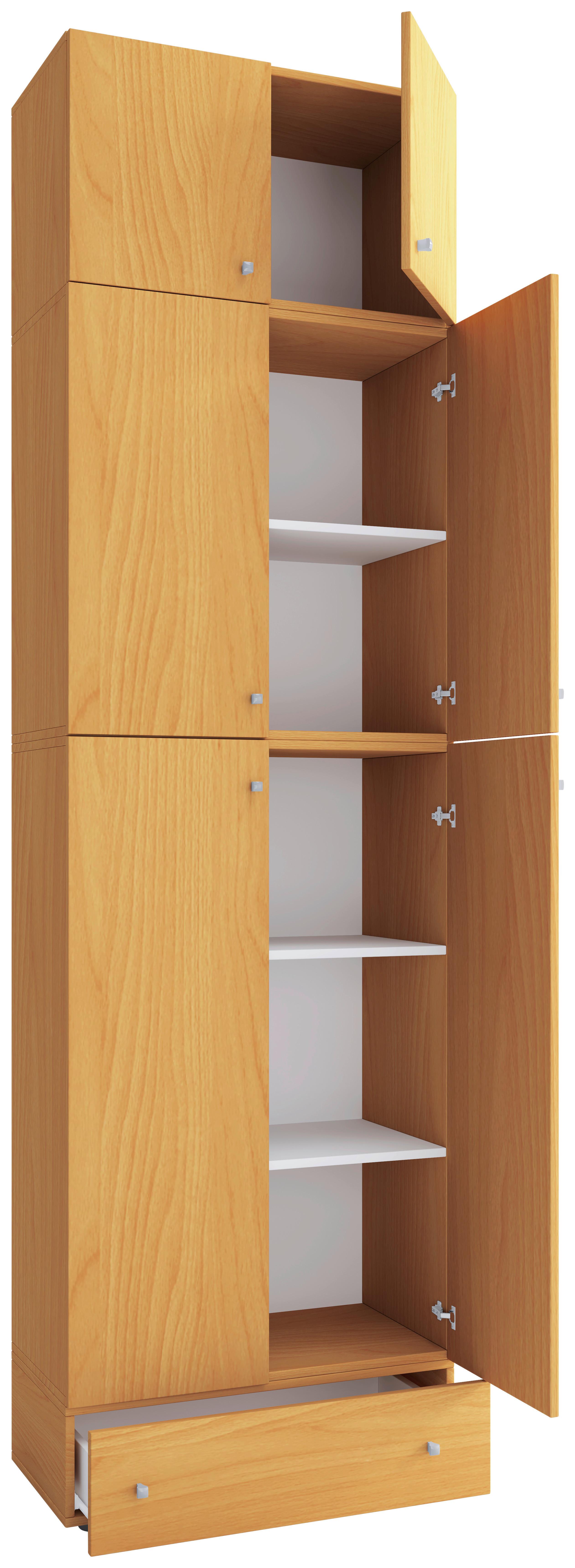 Schuhschrank Lona XXL Buche Dekor B: 70 cm - Buchefarben/Schwarz, KONVENTIONELL, Holzwerkstoff (70/240/39cm) - MID.YOU