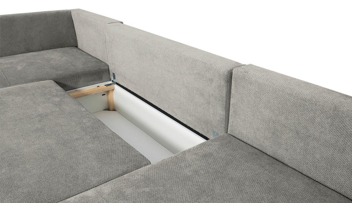 Wohnlandschaft Veronice Hellgrau B: 313 cm - Blau/Hellgrau, Trend, Textil (171/313/141cm)