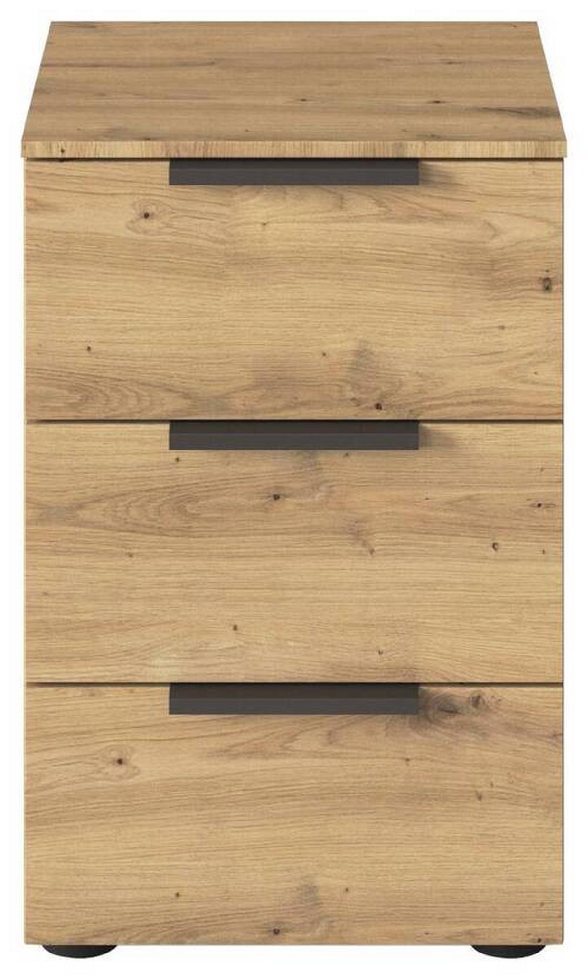Nachtkästchen Eiche Artisan Flipp H: 61 Cm - Schwarz/Graphitfarben, MODERN, Holzwerkstoff (40/61/42cm) - Rauch Möbel