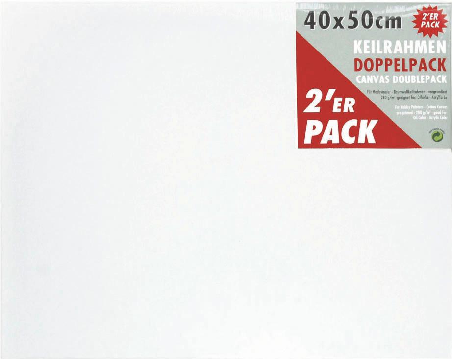 Malířské plátno LEONARDO 2KS / 40/50 cm - bílá, Basics, karton/textil (40/50cm) - Premium Living