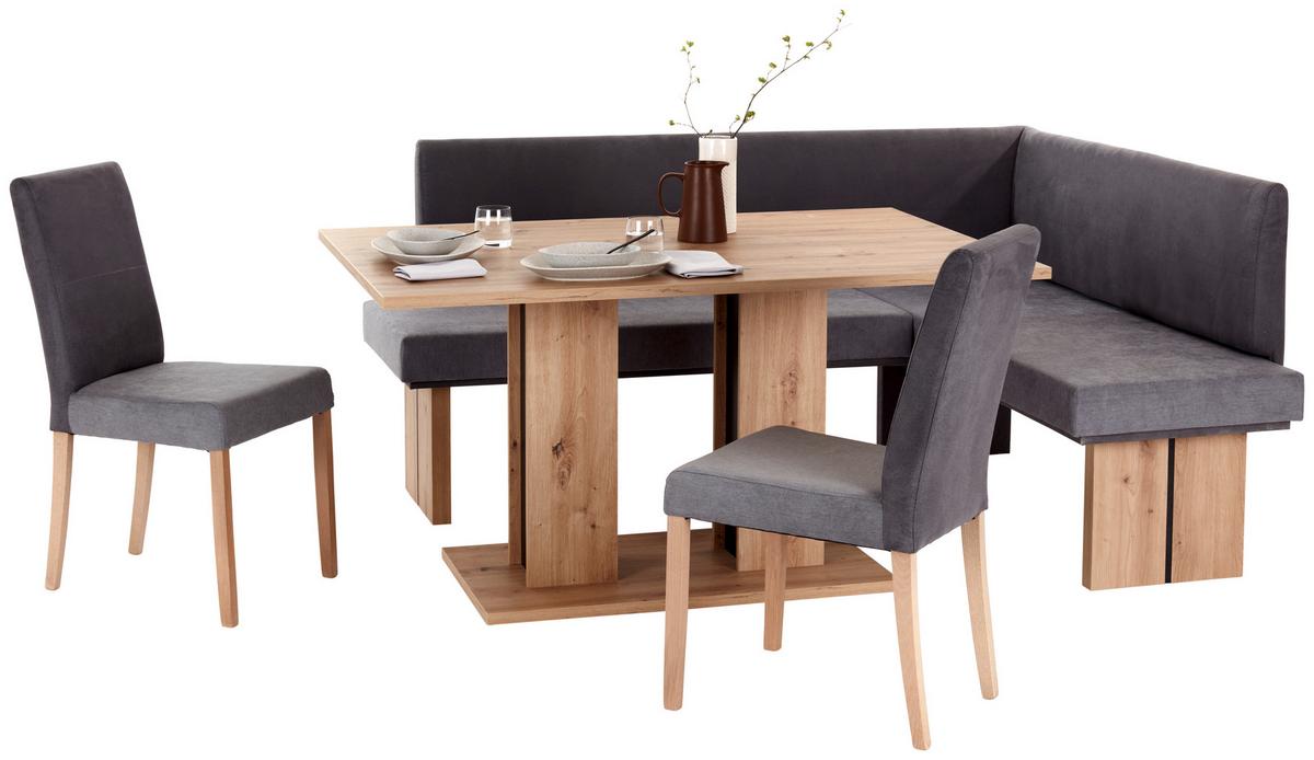 Eckbank Hellgrau/Eiche Dekor Emma 185x150 cm - Eichefarben/Anthrazit, KONVENTIONELL, Holzwerkstoff/Textil (185/150cm)