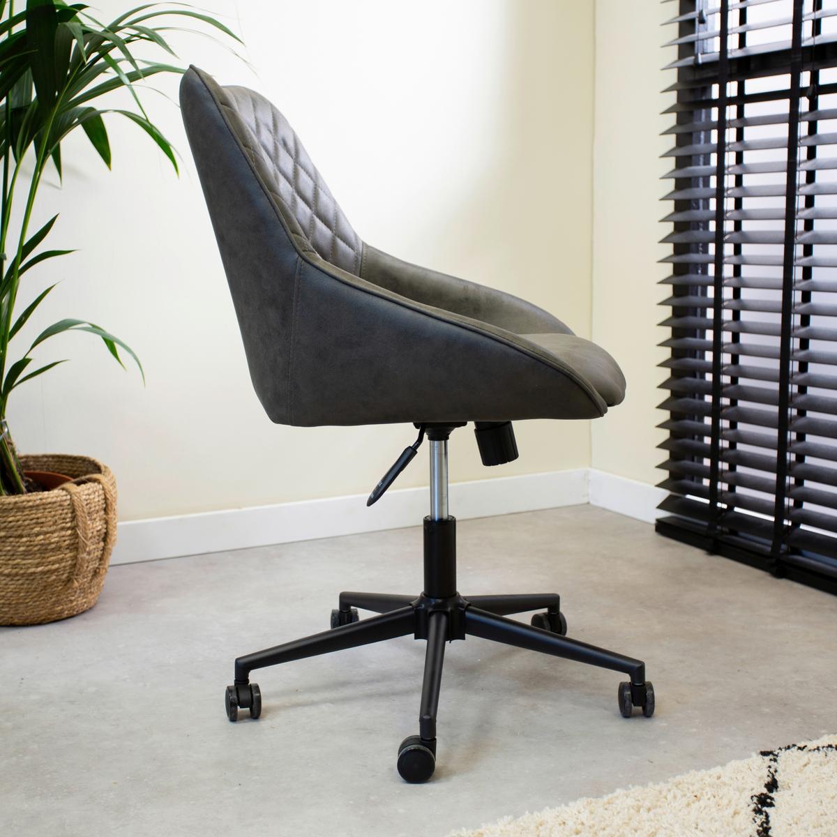 Drehstuhl Kayne - Anthrazit/Schwarz, KONVENTIONELL, Textil/Metall (60/84/64,5cm) - MID.YOU