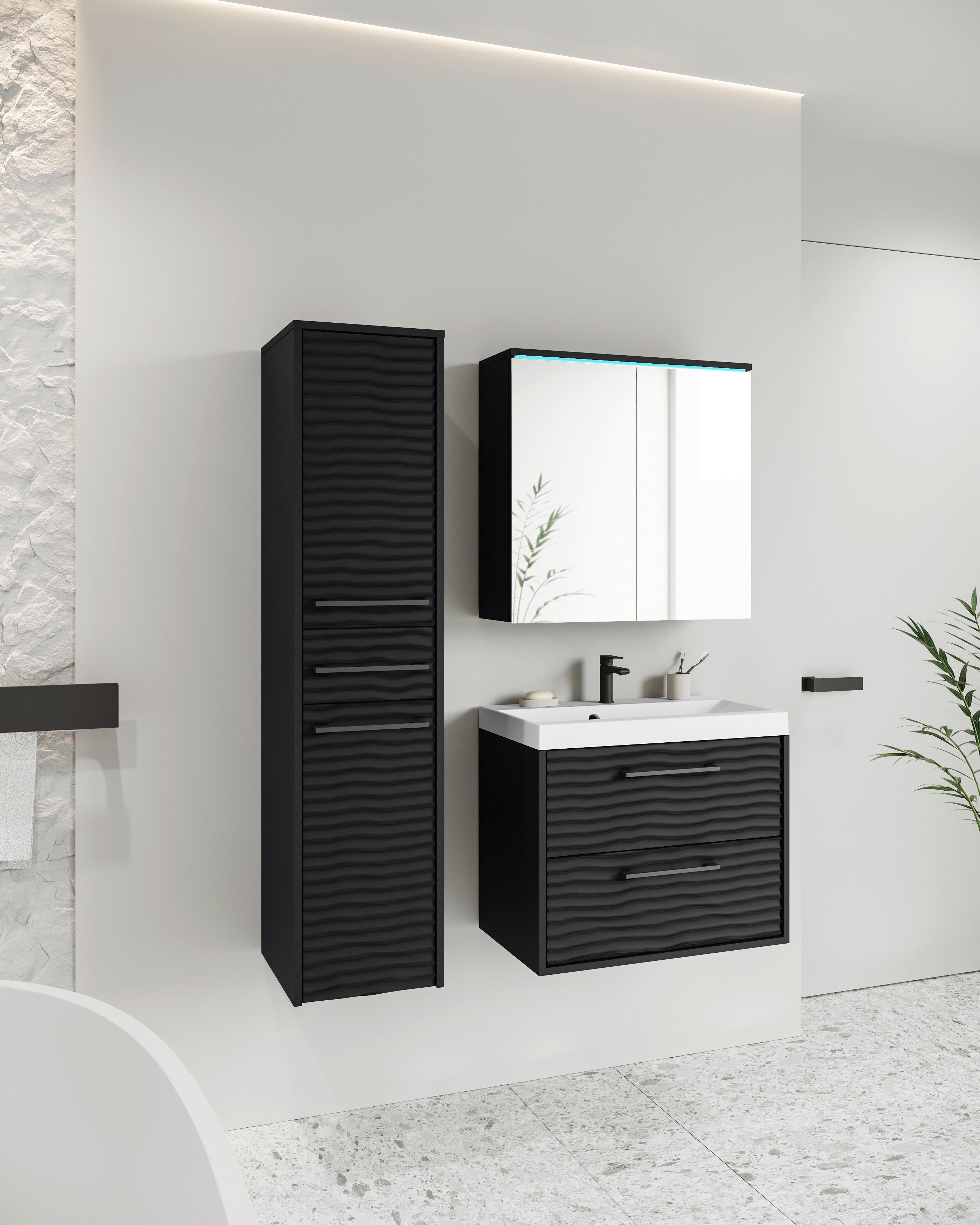 Badmöbel-set 4-tlg. Toronto 90cm Schwarz