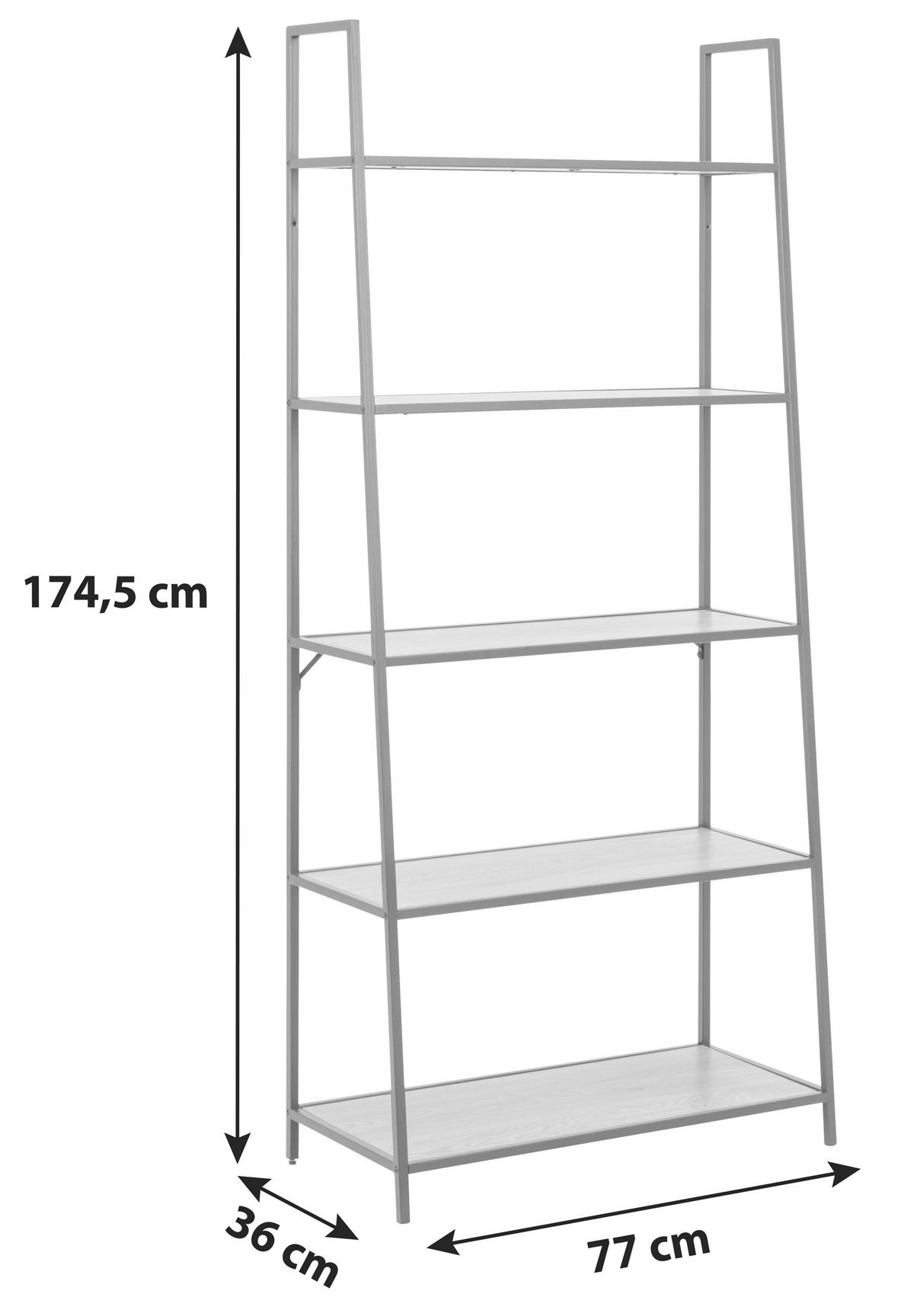 Polc Seaford 77/174,5cm - tölgyfa színű/fekete, Trend, fa (77/174,5/36cm) - MID.YOU