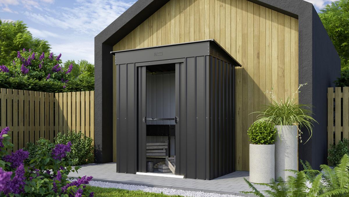 Gerätehaus Ohne Boden 180x199x124 - Schwarz, Basics, Metall (180/199/124cm)