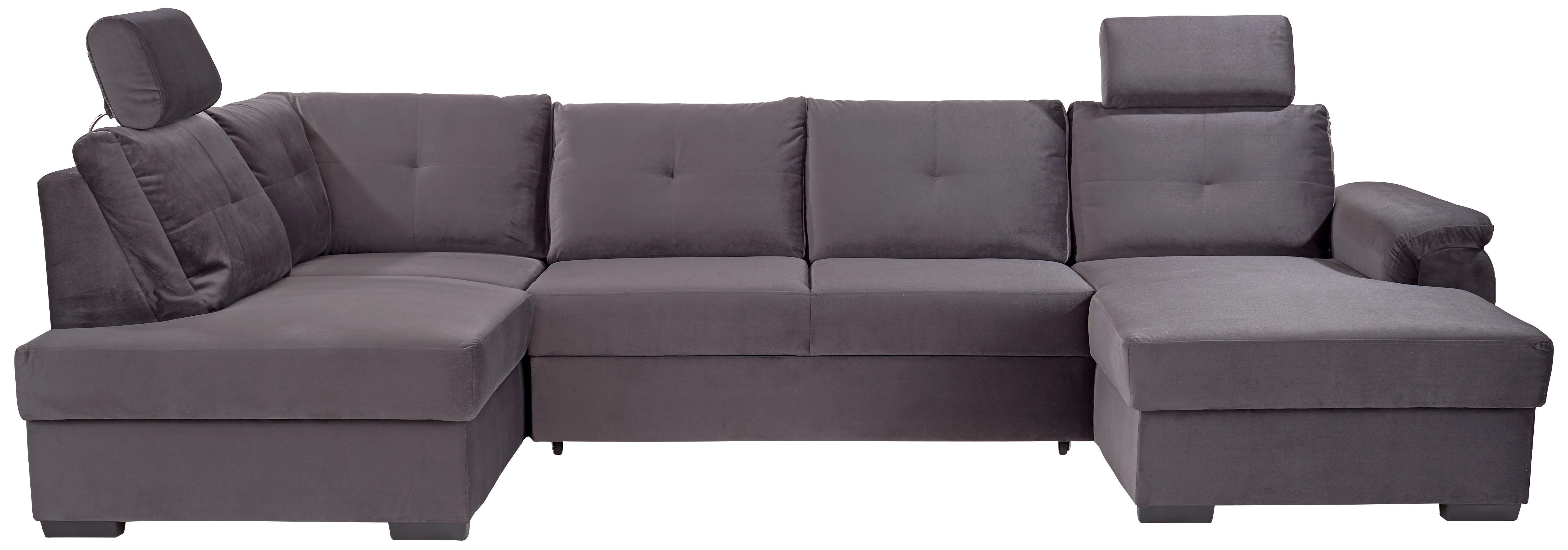 Sedačka Do U S Úložným Prostorem Montreal, Tmavě Šedá - bílá/černá, Konvenční, textil/plast (184/325/168cm) - Ondega