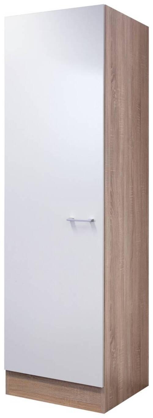 Geschirrschrank Samoa B: 50 cm Weiß/Eiche Dekor 3 Böden
