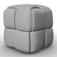 Taburet ELLA šedá bouclé - šedá/černá, Moderní, dřevo/textil (45/45/45cm) - Bessagi Home