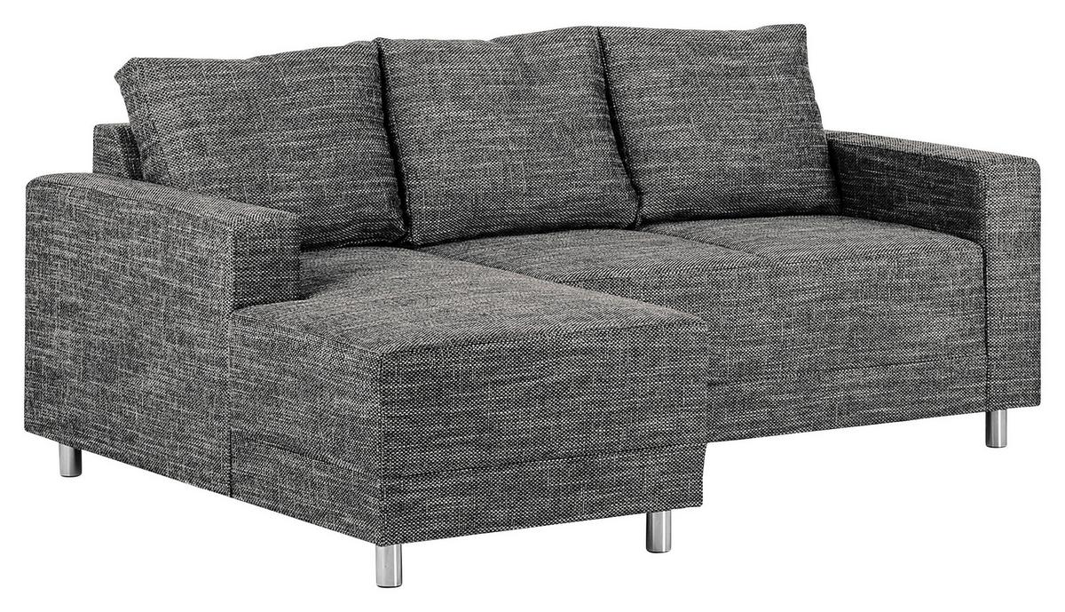 Ecksofa Grenwood Dunkelgrau S: 144x200 Cm - Chromfarben/Dunkelgrau, Design, Textil (144/200cm) - MID.YOU