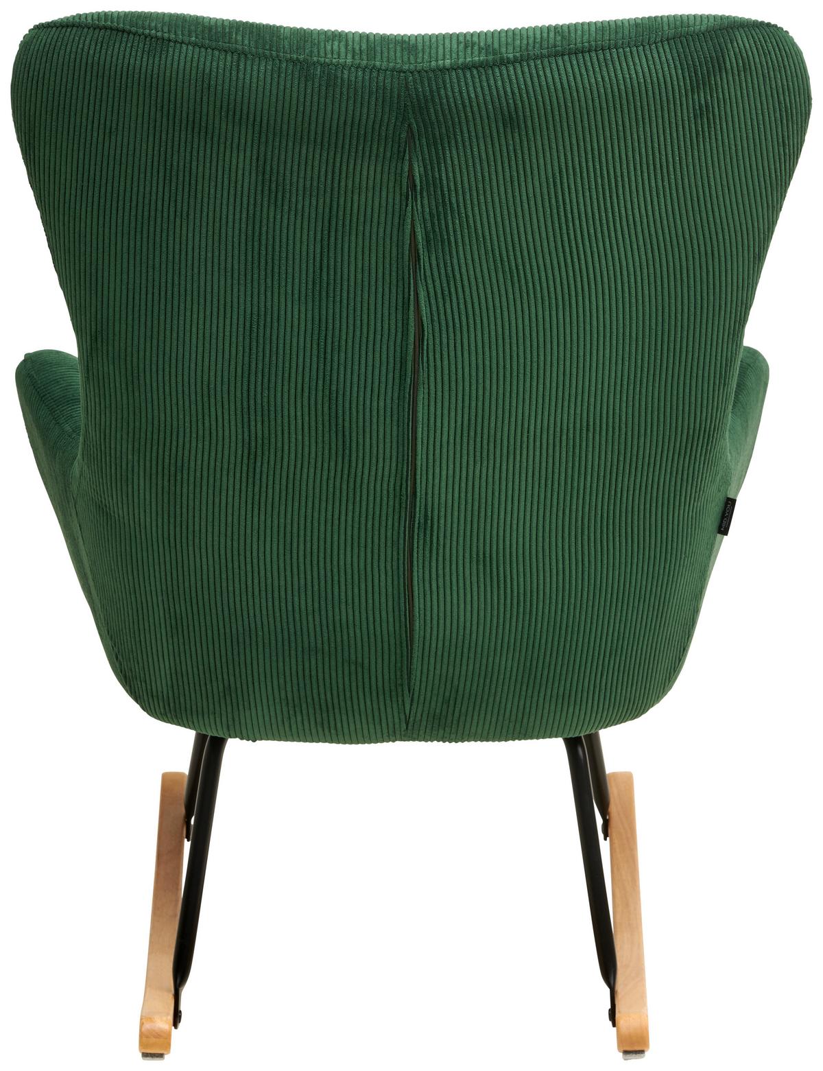 Schaukelsessel Rocking Scandi - Schwarz/Naturfarben, MODERN, Textil/Metall (75/102/80cm) - MID.YOU