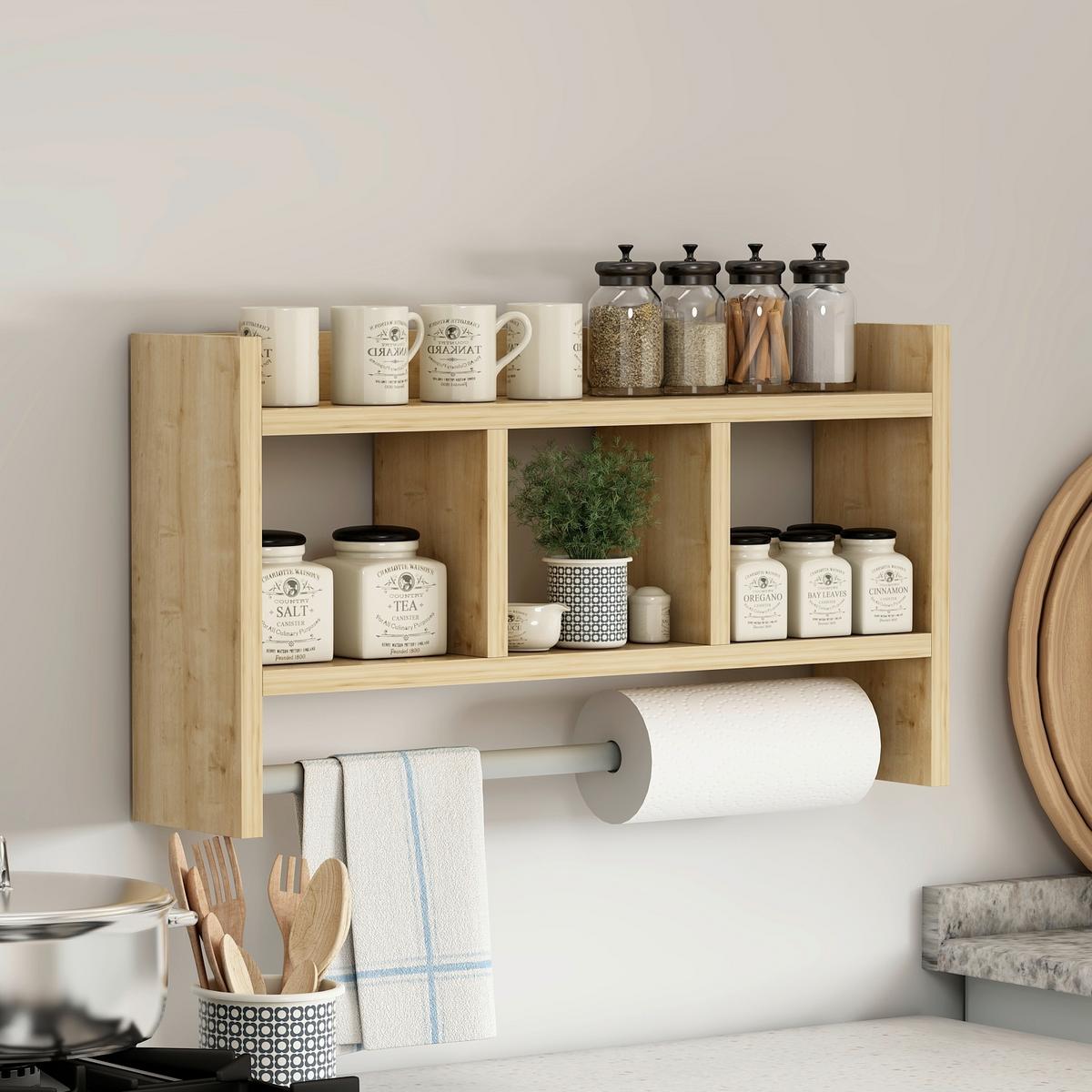 Küchenregal Asya, Eichefarben B: 64 Cm - Eichefarben, Design, Holzwerkstoff (64/35/15cm) - Livetastic