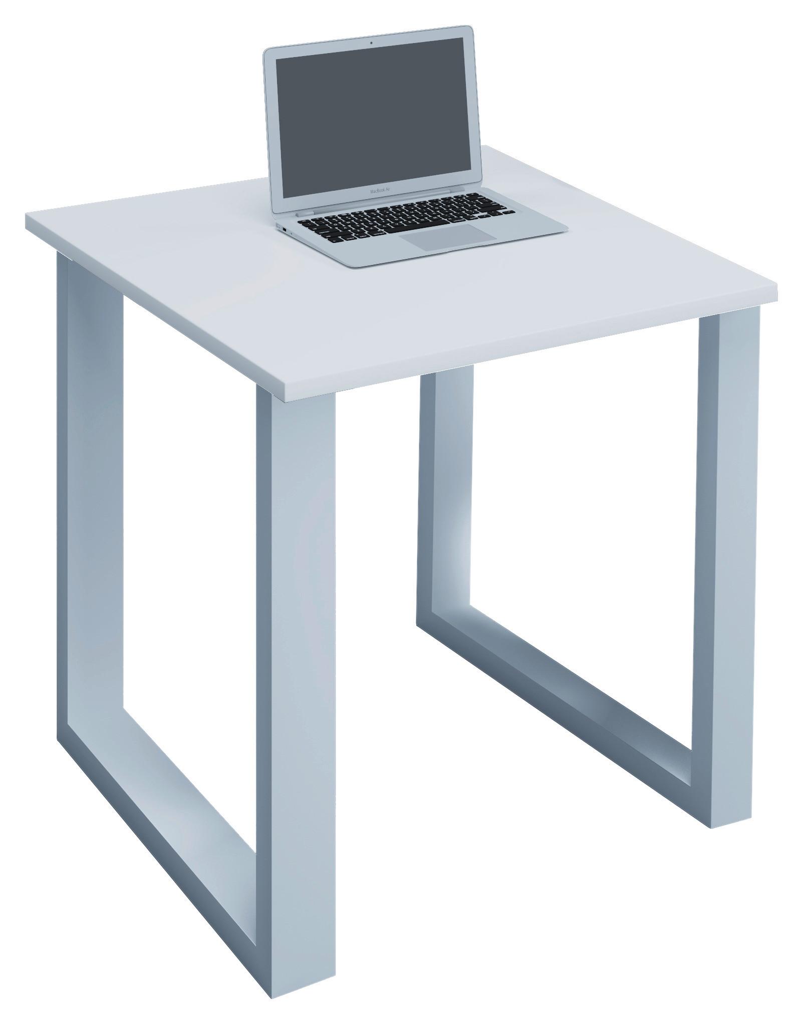 Schreibtisch Lona Weiß B: 50 Cm - Weiß, MODERN, Holzwerkstoff/Metall (80/50/76cm) - MID.YOU