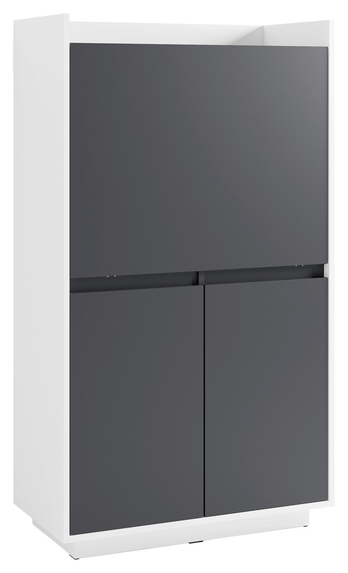 Sekretär Hannes B: 80 cm inkl. Stauraum, Schwarz, Weiß - Schwarz/Weiß, Design, Holzwerkstoff (80/141/40cm) - MID.YOU