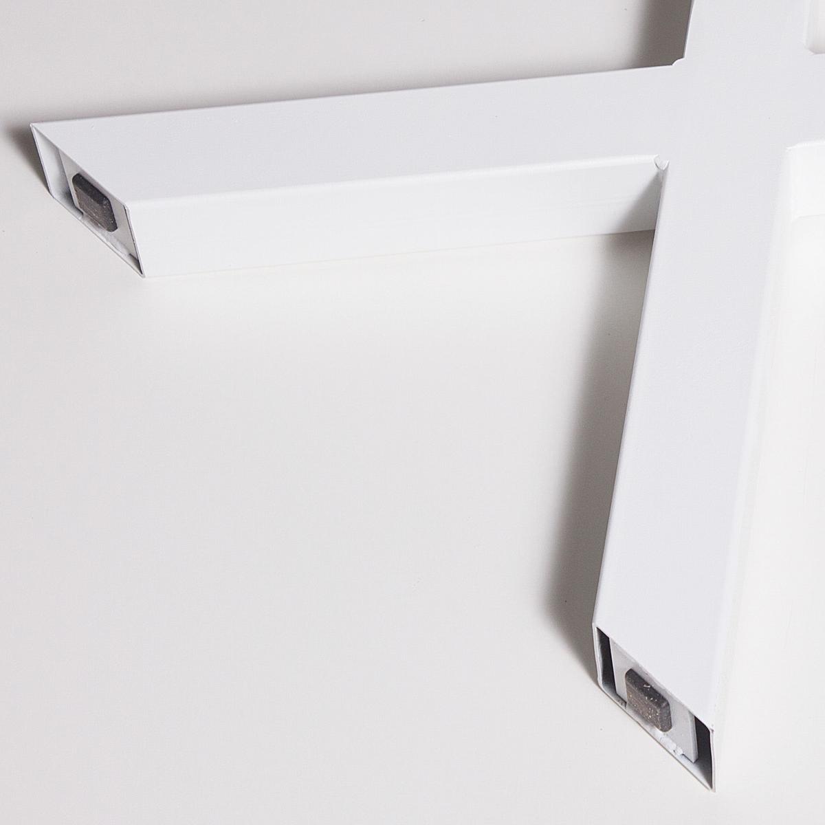 Bankgestell Stahl Weiß Bxh: 40x42 Cm, X-Form - Weiß, Basics, Metall (40/42cm)