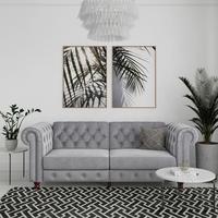 Schlafsofa Firenze Hellgrau, mit Schlaffunktion - Hellgrau/Schwarz, Basics, Textil (236/83/87cm) - Livetastic