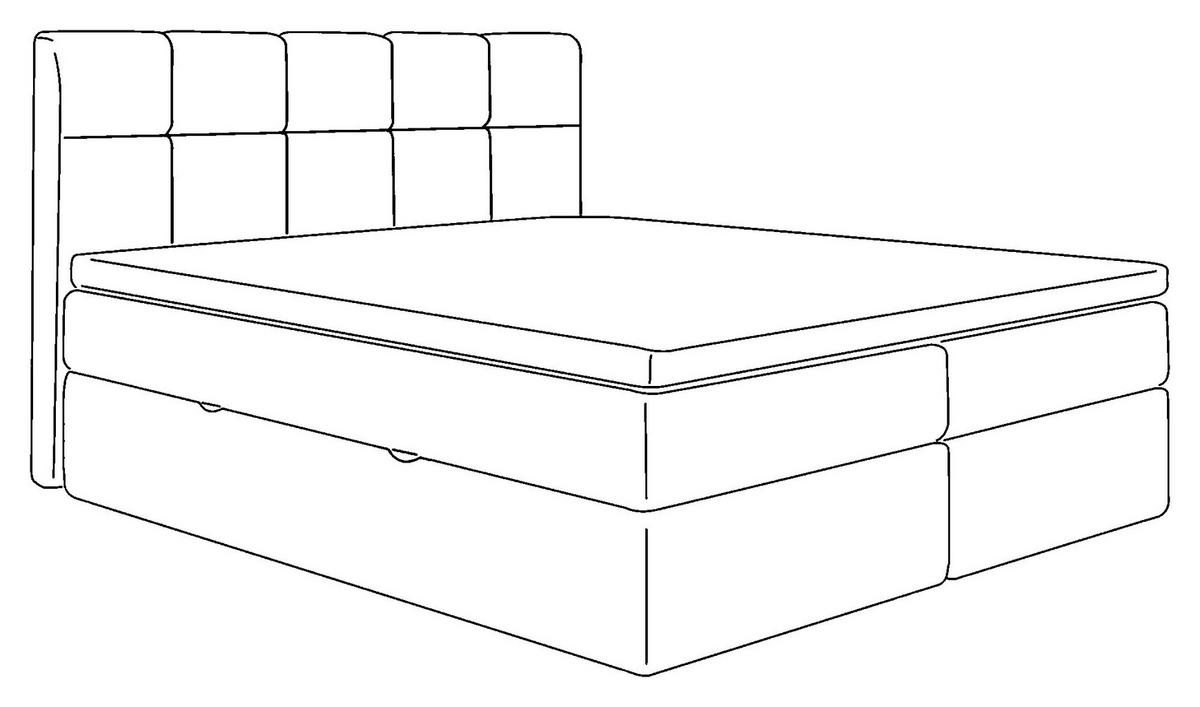 Boxspringbett mit Topper Mit Bettkasten 160x200cm Lorie - Dunkelgrau/Grau, LIFESTYLE, Holz/Holzwerkstoff (160/200cm) - Livetastic