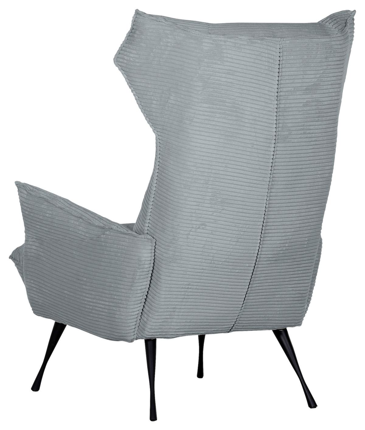 Ohrensessel Lorris - Hellgrau/Schwarz, KONVENTIONELL, Textil (83/110/92cm) - MID.YOU