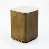 BEISTELLTISCH Goldfarben B: 33cm - Goldfarben, Design, Stein/Metall (33/33/47cm) - MID.YOU