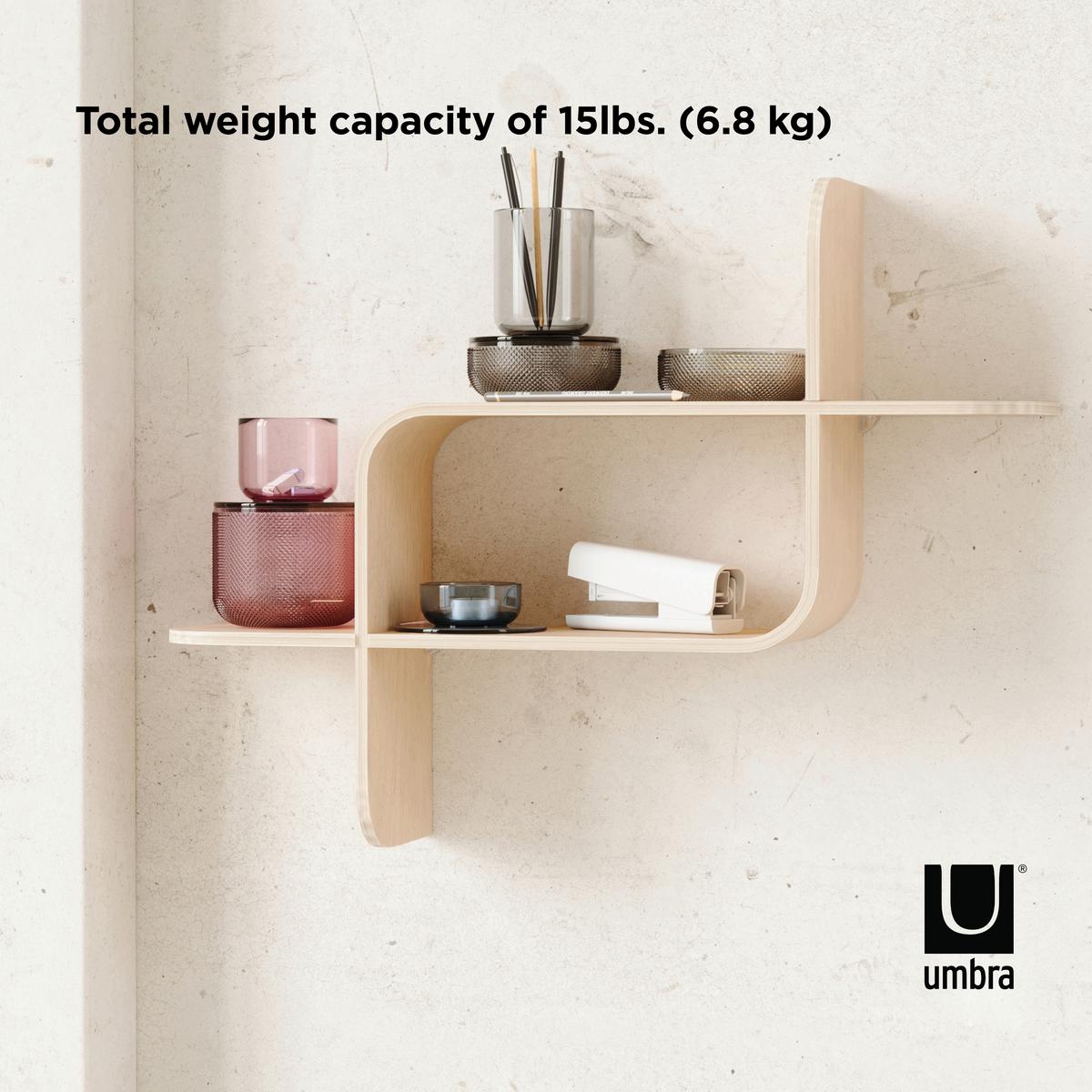 NÁSTĚNNÝ REGÁL 1017571-390 - přírodní barvy, Design, dřevo (15,2/46,9/52,2cm) - Umbra