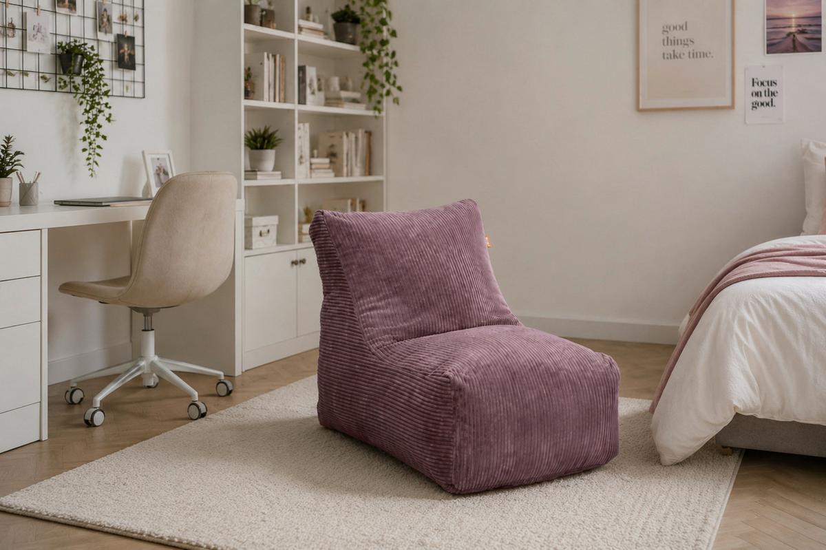 Sitzsack Luno Cord rosa, Indoor, B: 70cm - Rosa, Basics, Textil (70/70/100cm)