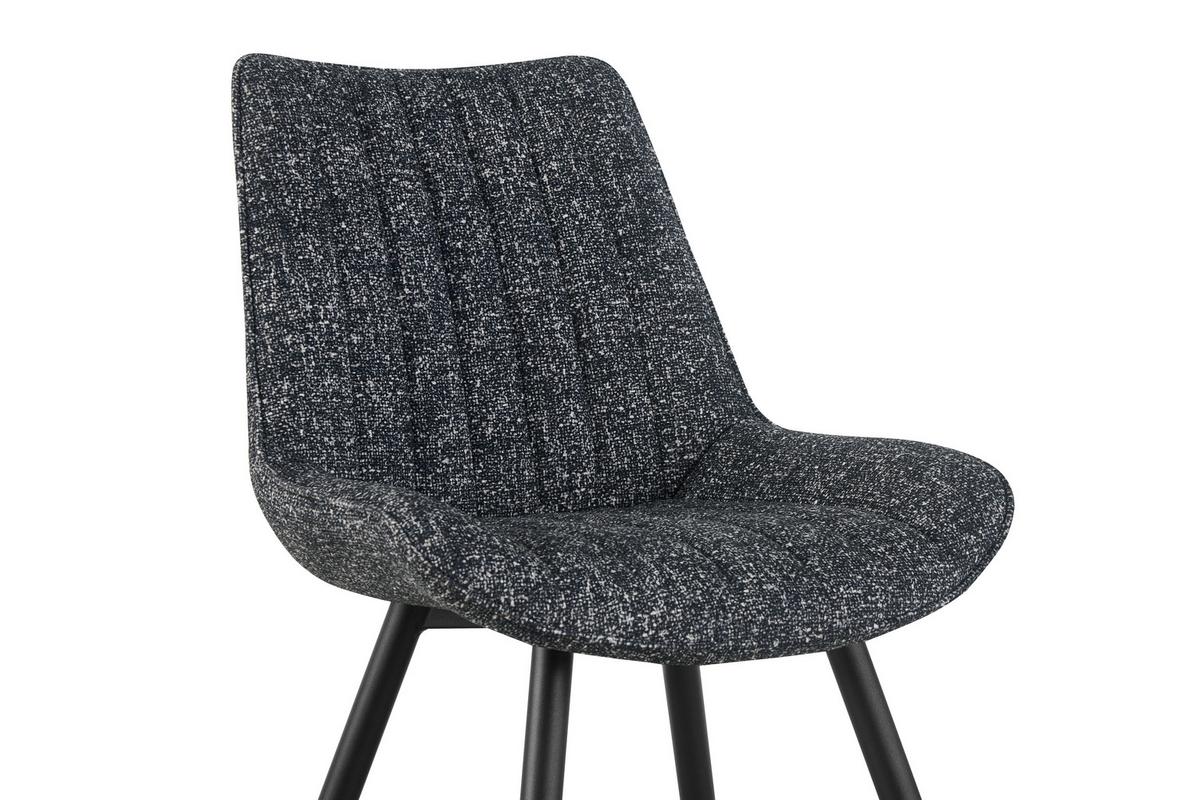 Vierfußstuhl Nikita Leinenoptik Anthrazit, B: 54cm - Anthrazit/Schwarz, KONVENTIONELL, Holz/Textil (54/88/61,5cm) - MID.YOU