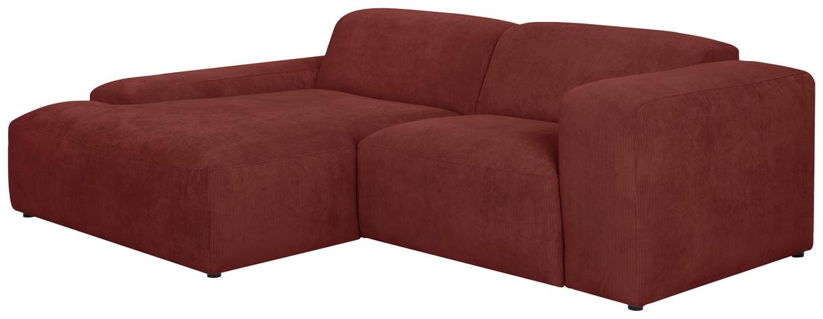 Ecksofa Hannah Rot 170x252 cm - Rot/Schwarz, Design, Textil (170/252cm) - MID.YOU