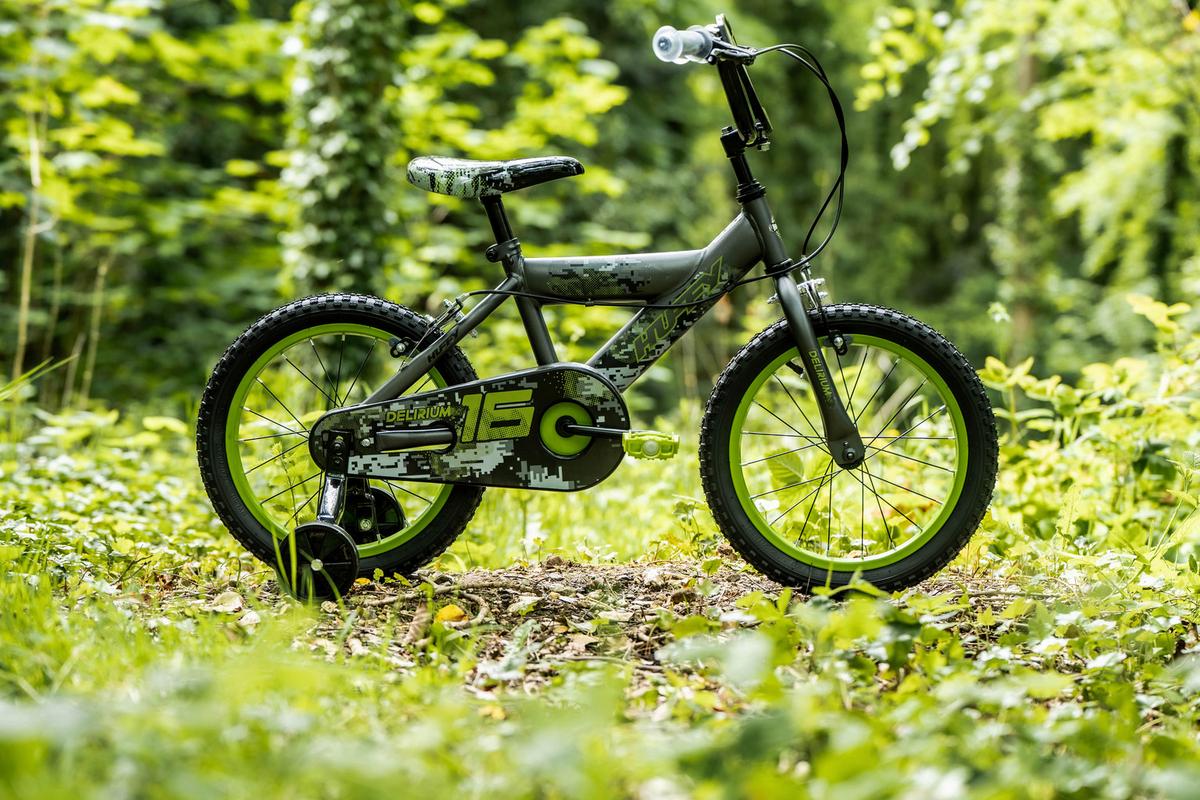 Kinderfahrrad Mit Stützräder Huffy Delirium 16 Zoll - Silberfarben/Grün, Basics, Metall (54/106/78cm)