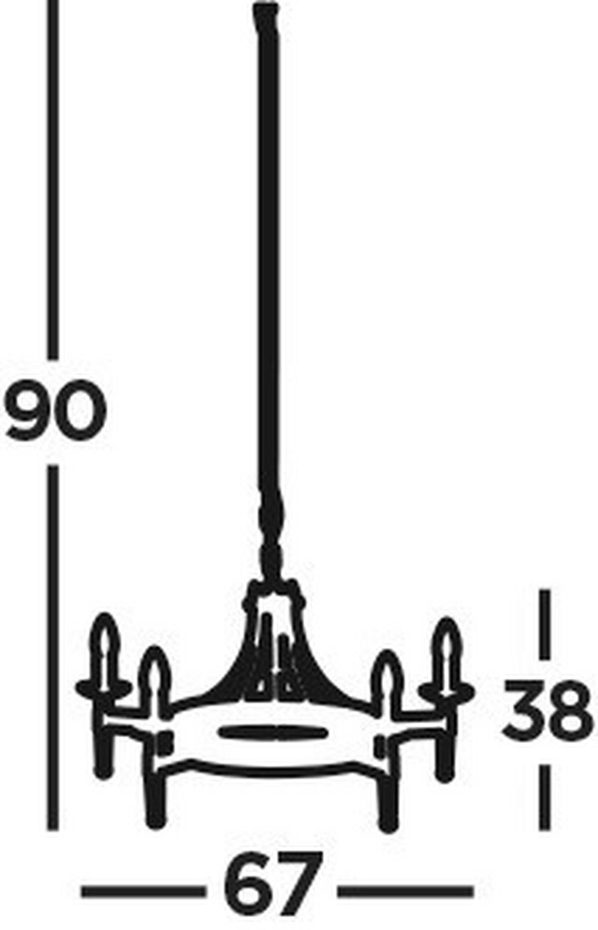 Kronleuchter Cartwheel II 5lt 2425-5bk - Schwarz, Trend, Metall (67/38cm)