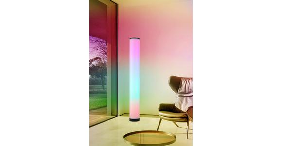 LED-Stehlampe Demi dimmbar, Schwarz/Weiß mit Farbwechsler - Transparent/Schwarz, MODERN, Kunststoff (13/104cm) - Luca Bessoni