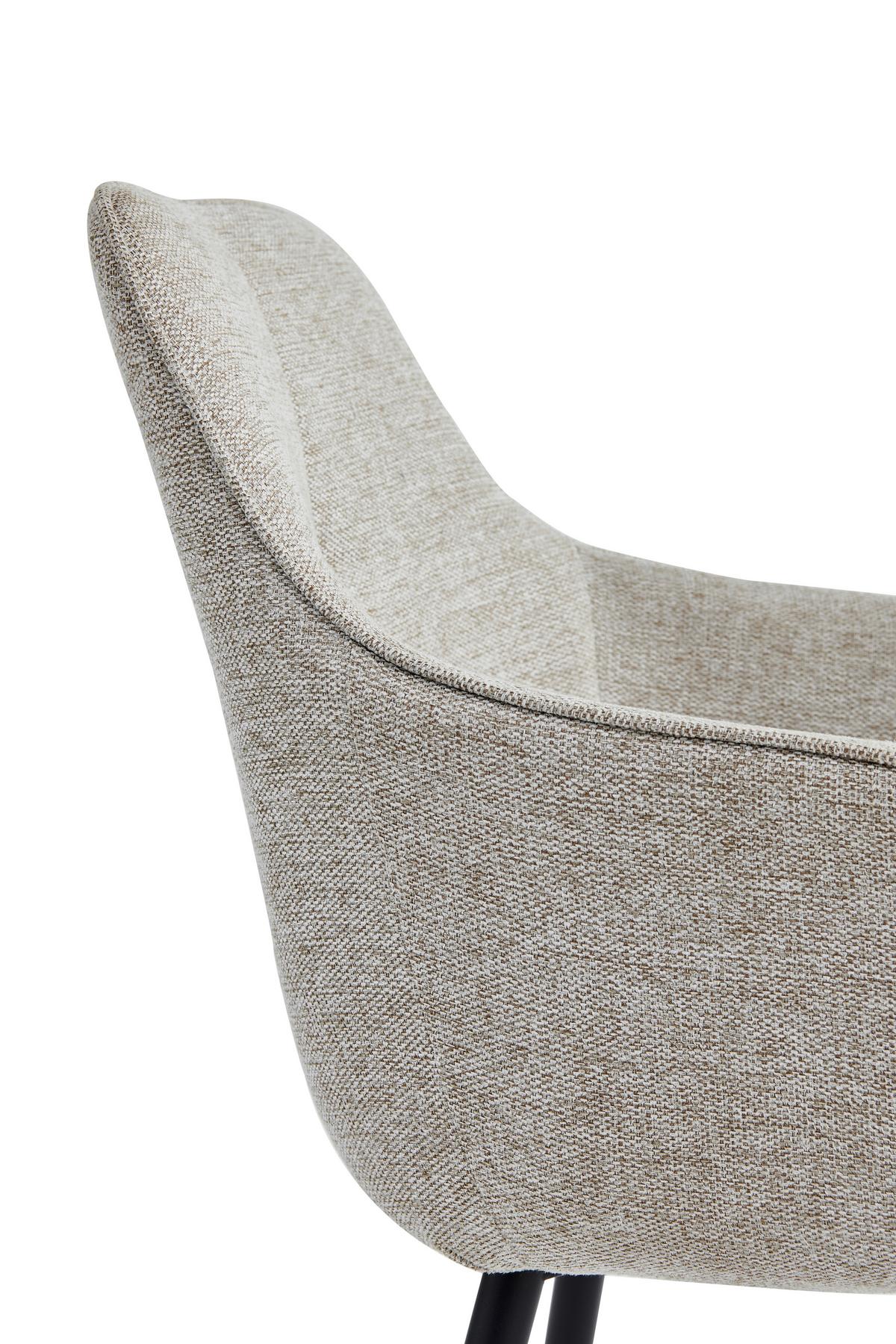 Armlehnstuhl-Set Verona I S 2er-Set - Beige/Schwarz, MODERN, Textil/Metall (53/85/62cm) - MID.YOU