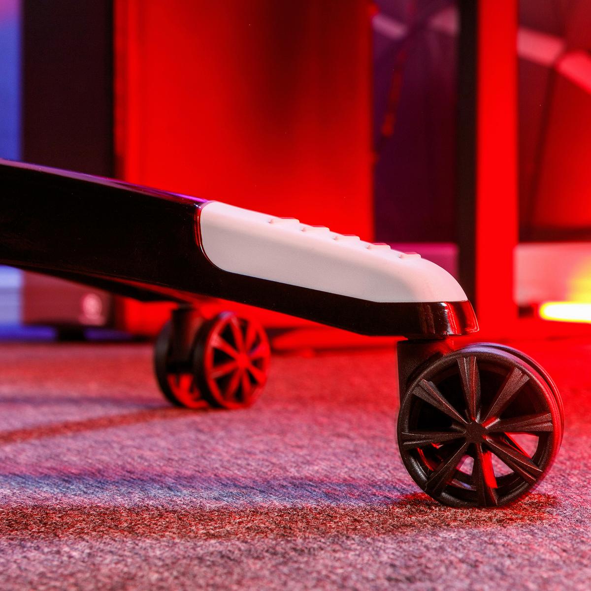 Gaming Stuhl Agility Esports mit Led Lederlook Schwarz - Schwarz/Grau, MODERN, Kunststoff/Textil (66/128/59,9cm) - X Rocker